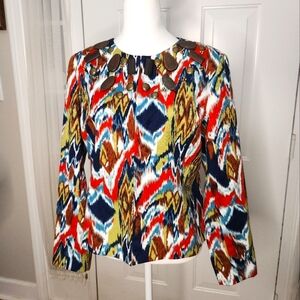 MetroStyle Women's Jacket Wood and Metal Embellishments Size Medium